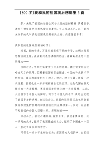 [800字]我和我的祖国观后感锦集5篇