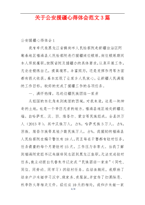 关于公安援疆心得体会范文3篇
