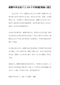 辅警年终总结个人300个字锦集【精编4篇】