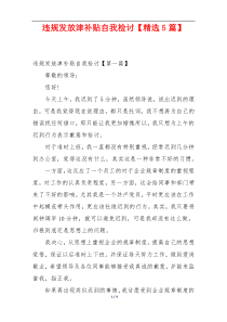 违规发放津补贴自我检讨【精选5篇】