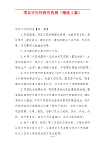 项目可行性报告范例（精选4篇）