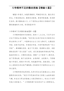 斗争精神不足的整改措施【精编5篇】