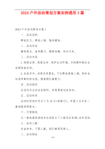 2024户外活动策划方案实例通用3篇