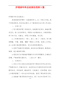 护理部年终总结报告范例3篇