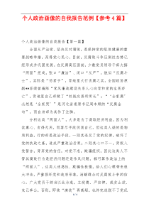 个人政治画像的自我报告范例【参考4篇】