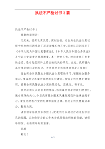 执法不严检讨书3篇