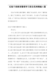 纪检干部教育整顿学习报告范例精编4篇