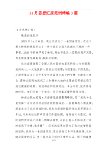 11月思想汇报范例精编3篇