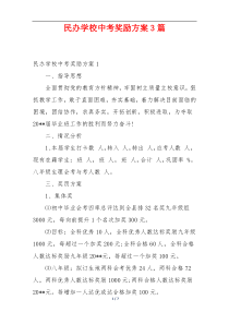 民办学校中考奖励方案3篇