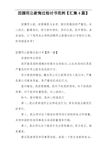 因挪用公款悔过检讨书范例【汇集4篇】