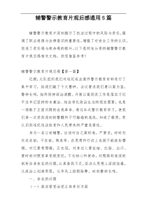 辅警警示教育片观后感通用5篇