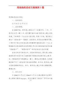 现场抽奖活动方案案例3篇