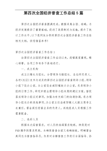 第四次全国经济普查工作总结5篇
