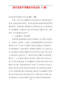 医疗乱象专项整治行动总结（4篇）