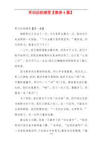 军训后的感受【推荐4篇】