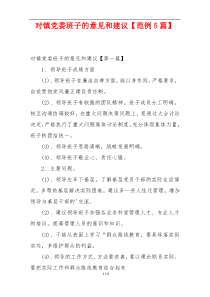 对镇党委班子的意见和建议【范例5篇】