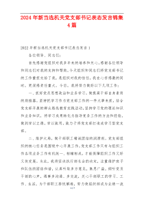 2024年新当选机关党支部书记表态发言锦集4篇