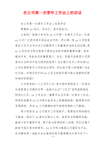 在公司第一次青年工作会上的讲话