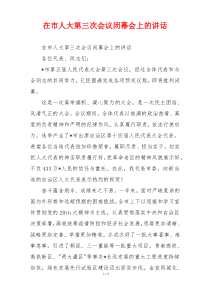 在市人大第三次会议闭幕会上的讲话