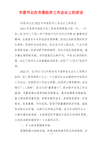 (参考)市委书记在市委经济工作会议上的讲话