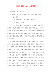 党组巡察三年工作汇报