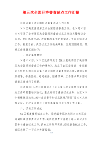 第五次全国经济普查试点工作汇报