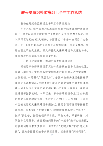 驻公安局纪检监察组上半年工作总结