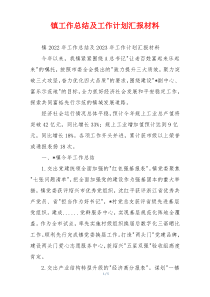 镇工作总结及工作计划汇报材料