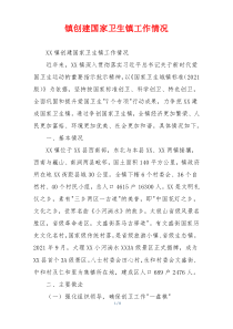 镇创建国家卫生镇工作情况