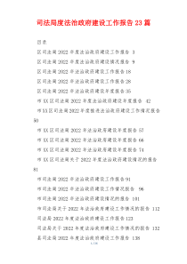 司法局度法治政府建设工作报告23篇
