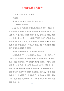 公司度纪委工作报告