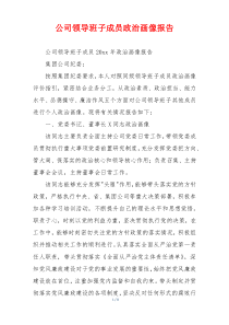公司领导班子成员政治画像报告