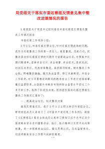 局党组关于落实市委巡察组反馈意见集中整改进展情况的报告