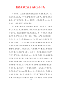 县组织部工作总结和工作计划