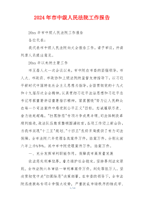 2024年市中级人民法院工作报告