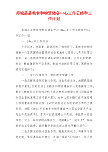 郯城县县粮食和物资储备中心工作总结和工作计划