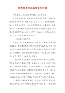 市农委工作总结和工作计划