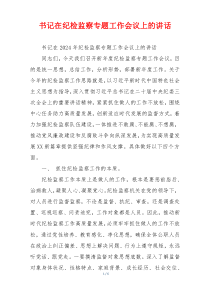 书记在纪检监察专题工作会议上的讲话