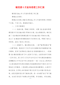 镇党委5月宣传思想工作汇报