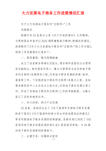 大力发展电子商务工作进展情况汇报