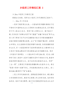 乡组织工作情况汇报 2