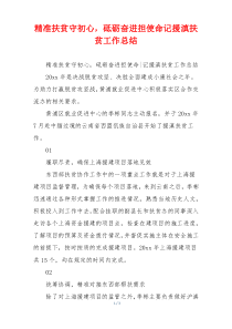 精准扶贫守初心，砥砺奋进担使命记援滇扶贫工作总结