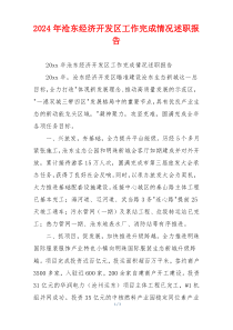 2024年沧东经济开发区工作完成情况述职报告