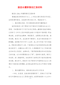 副县长履职情况汇报材料