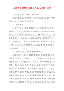 [2800字]组织人事工作总结报告公司