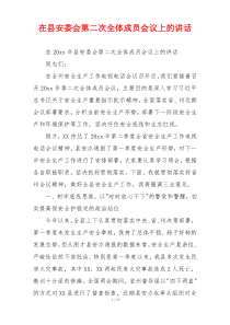 在县安委会第二次全体成员会议上的讲话