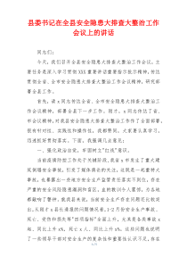 县委书记在全县安全隐患大排查大整治工作会议上的讲话