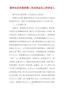 副市长在市政府第二次全体会议上的讲话3