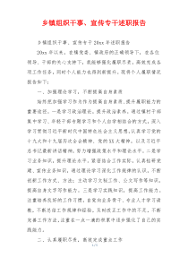 乡镇组织干事、宣传专干述职报告