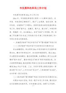市发展和改革局工作计划